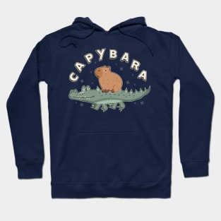 Capybara riding a crocodile Hoodie